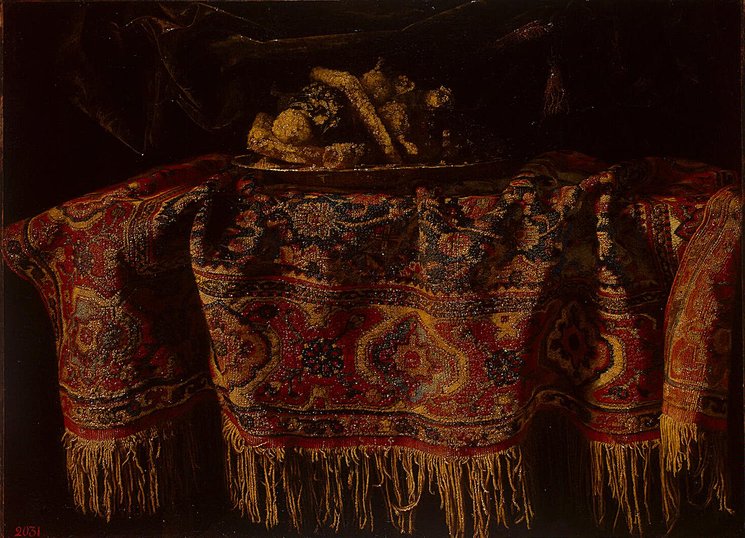 745x538 Still Life With An Oriental Carpet - Carpet Painting