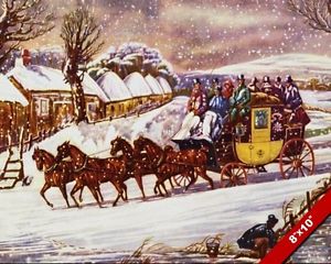 300x240 Royal Winter Excursion Horse Drawn Carriage Snow Painting Art Real - Carriage Painting