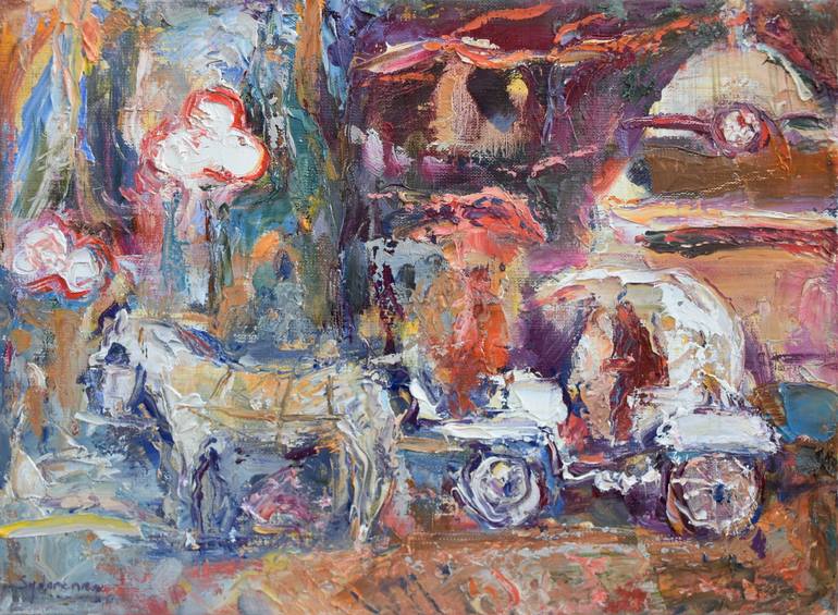 770x565 Saatchi Art White Carriage Painting By Misha Sydorenko - Carriage Painting