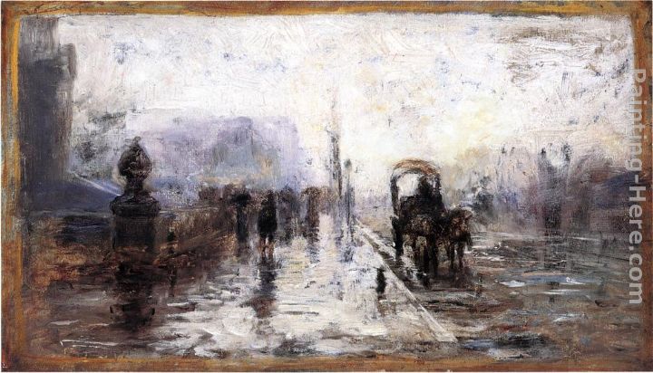 720x412 Theodore Clement Steele Street Scene With Carriage Painting - Carriage Painting