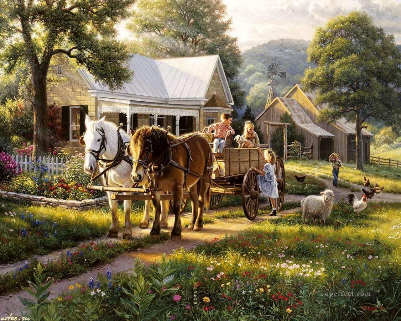 1280x1024 Kids On Carriage - Carriage Painting