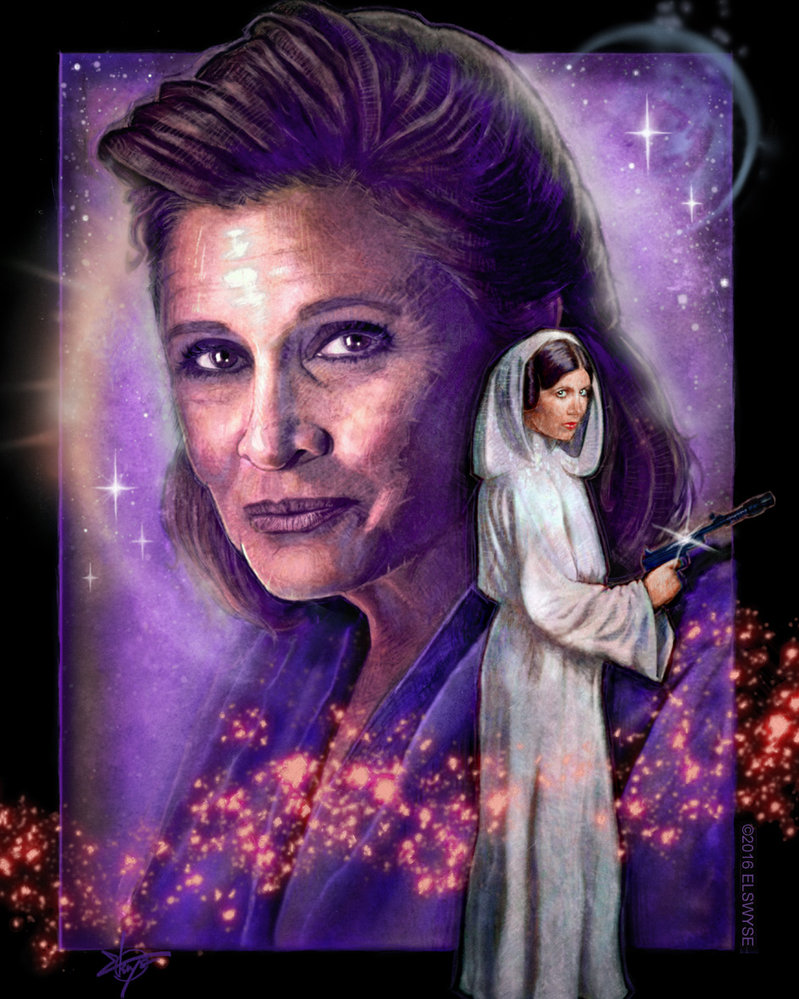 799x999 Carrie Fisher Tribute By Elswyse - Carrie Fisher Painting