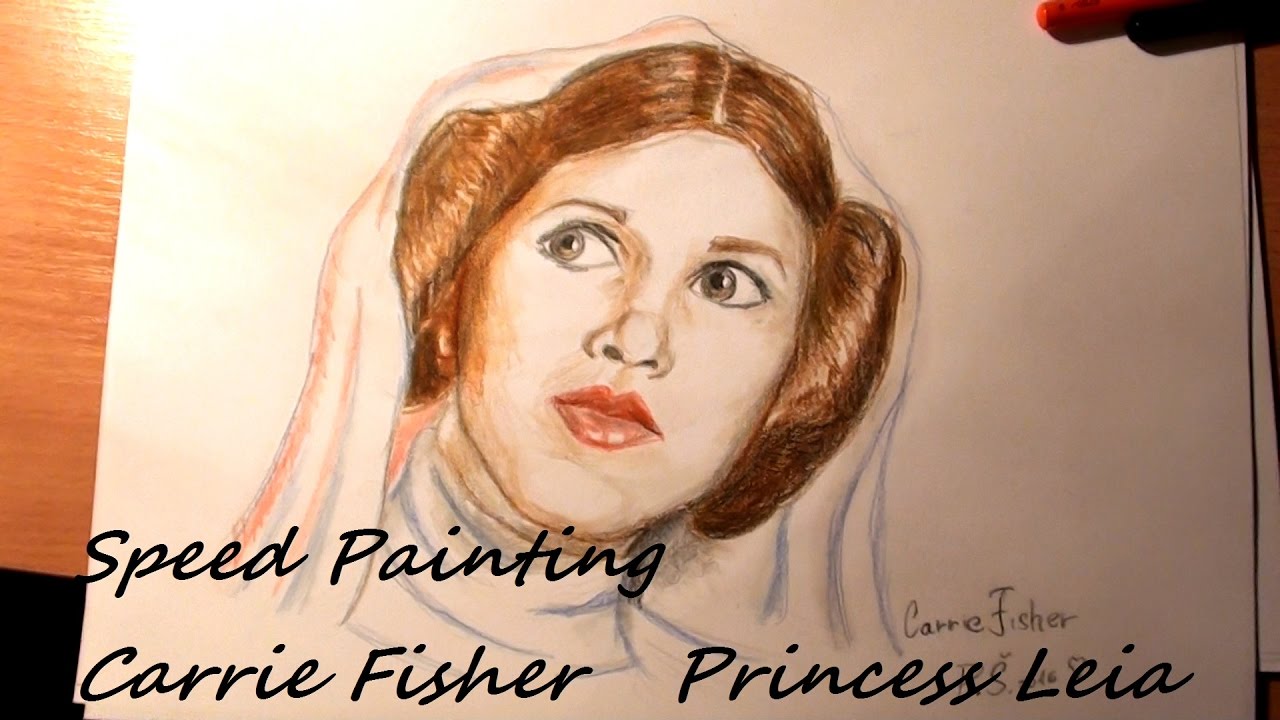 1280x720 Carrie Fisher Speed Painting Tribute To Carrie Fisher - Carrie Fisher Painting