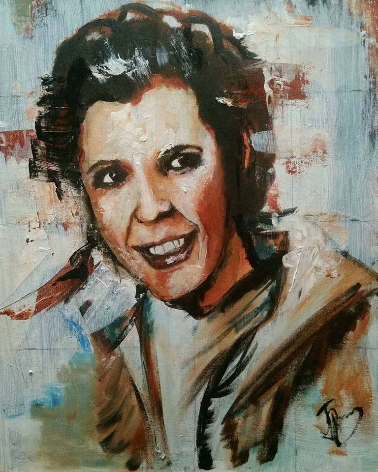 768x960 Print] A Tribute To Carrie Fisher Acrylic On Canvas 2017 - Carrie Fisher Painting