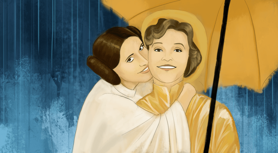 900x496 A Tribute To Debbie Reynolds Carrie Fisher, The Mother - Carrie Fisher Painting