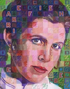 238x300 Carrie Fisher Portrait Princess Leia Star Wars Painting By - Carrie Fisher Painting