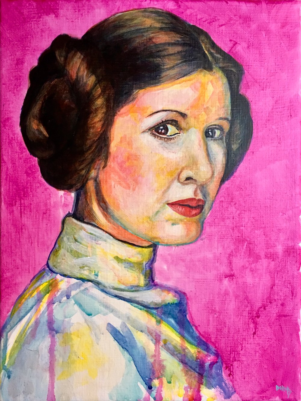 1000x1334 Carrie Fisher - Carrie Fisher Painting