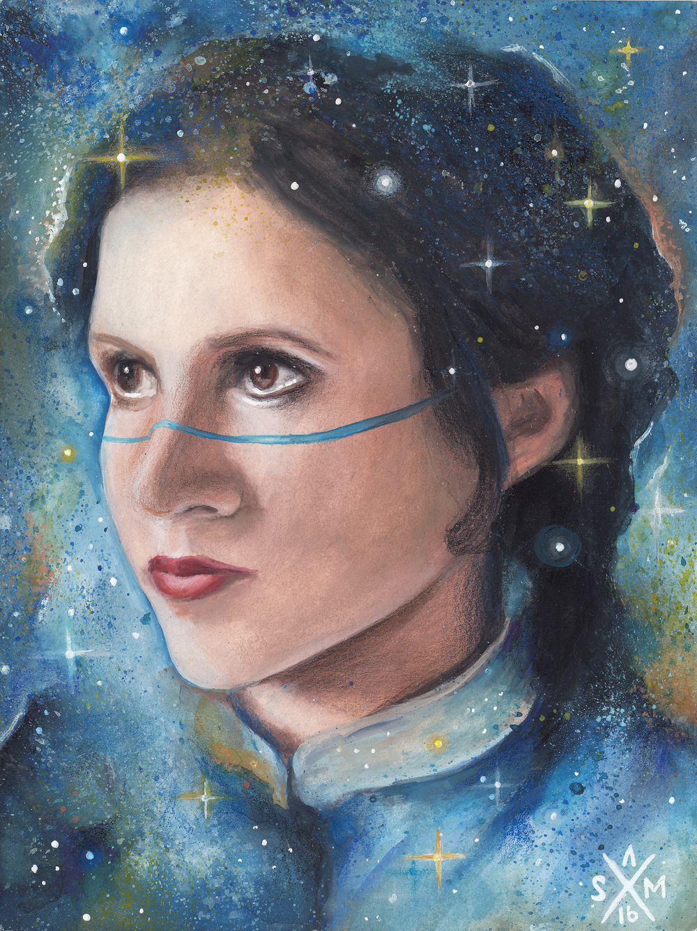 1000x1336 Carrie Fisher Princess Leia Tribute Star Wars Skyhook'S - Carrie Fisher Painting