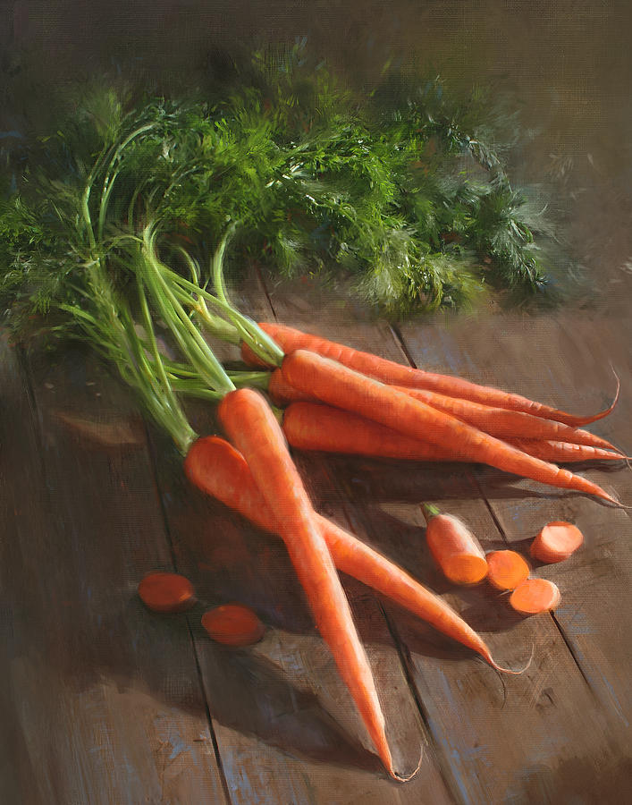 707x900 Carrots Painting By Robert Papp - Carrot Painting