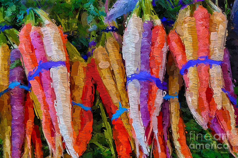 900x600 Modern Carrot Painting Mixed Media By Andrea Auletta - Carrot Painting