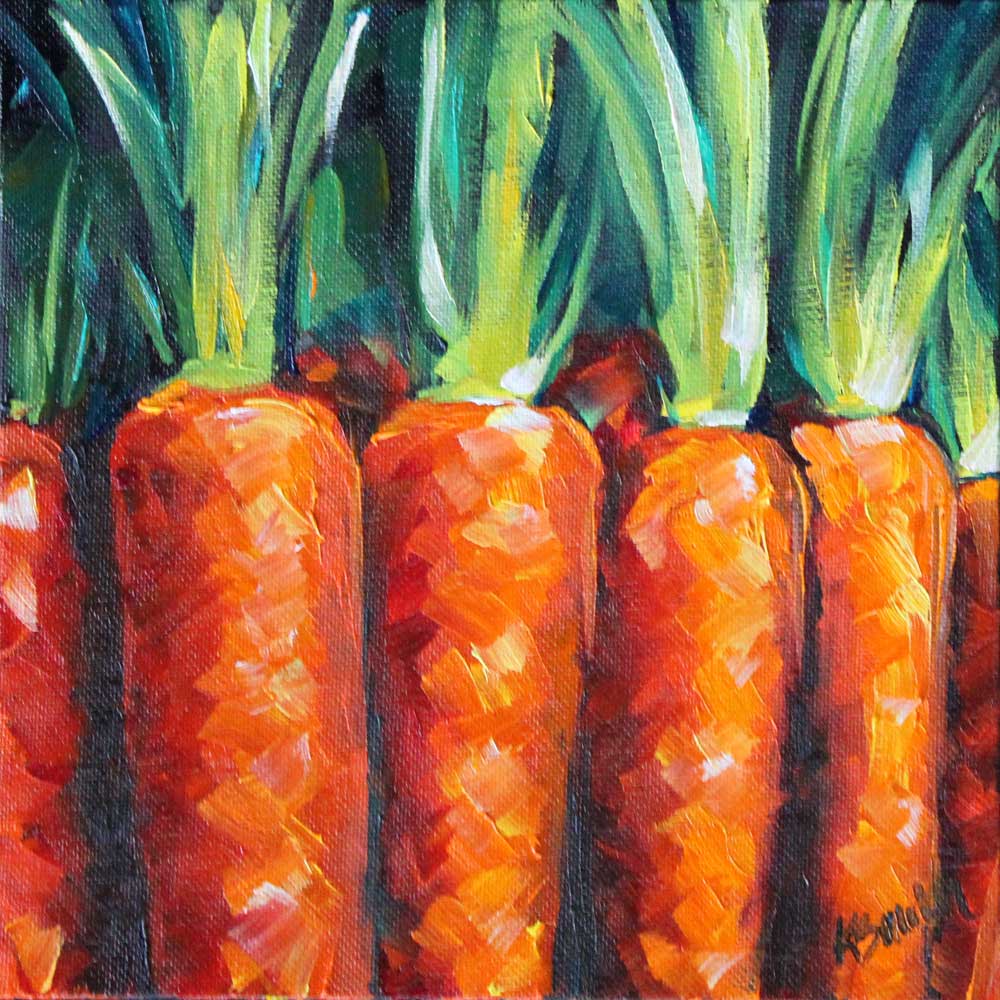 1000x1000 Kim Smith Art Carrot Tops - Carrot Painting