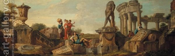 600x192 Marius Contemplating The Ruins Of Carthage (After) Giovanni Paolo - Carthage Painting