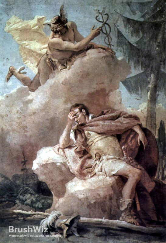 546x800 Mercury, From Mercury Exhorting Aeneas To Leave Carthage By - Carthage Painting