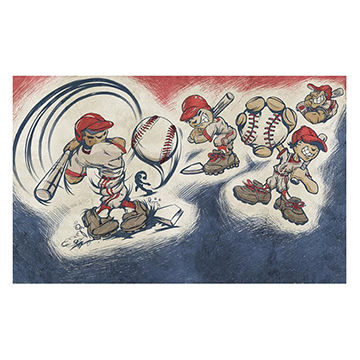 360x360 China Gris Baseball Boy Wallpaper Cartoon Character Design - Cartoon Boy Painting