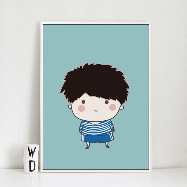 640x640 Online Shop Elegant Poetry Simple Cute Chinese Cartoon Boy Girl A4 - Cartoon Boy Painting