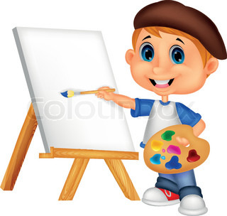 320x304 Vector Illustration Of Cartoon Boy Painting Stock Vector Colourbox - Cartoon Boy Painting