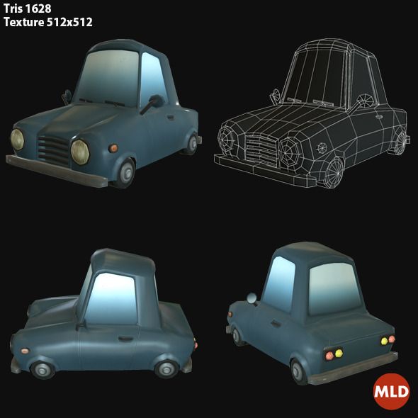 590x590 Low Poly Car 3d Vehicle Cartoon Low Poly, 3d - Cartoon Car Painting