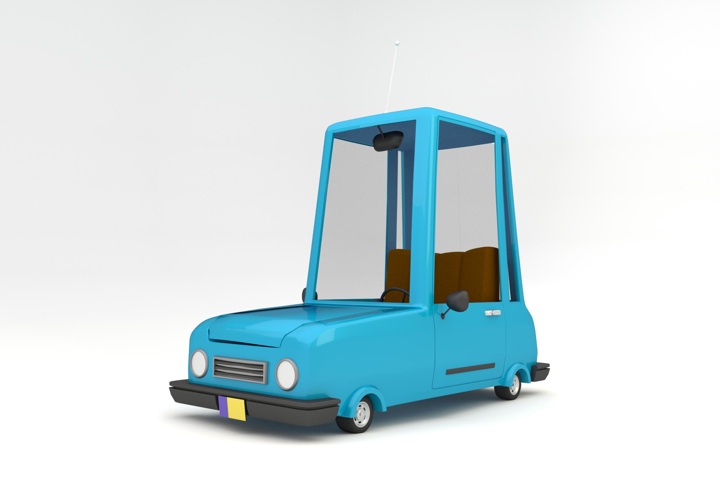 2300x1533 Pixar Style Car - Cartoon Car Painting