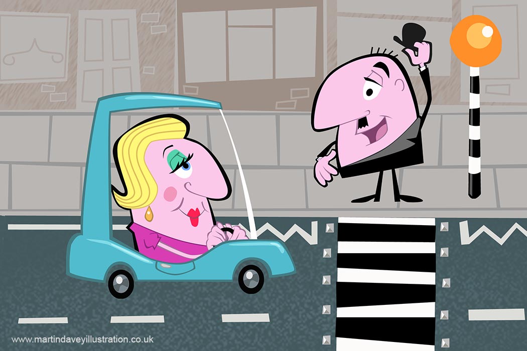 1050x700 Uk Artist Illustrator Martin Davey, Art, Digital Painting, Oil - Cartoon Car Painting