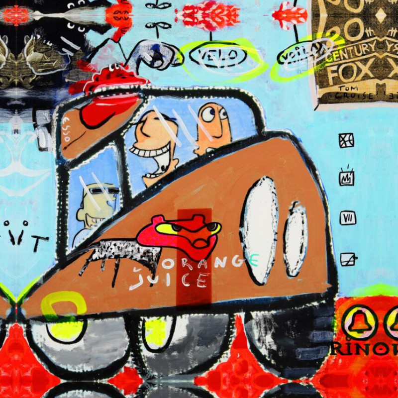 800x800 Cartoon Car Abstract Painting By Jacob Herskind A Wholesale Canvas - Cartoon Car Painting