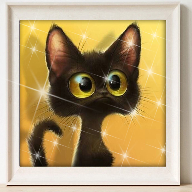 800x800 Canvasarts Shop Cartoon Cat Buy Handmade Full Drill Diamond - Cartoon Cat Painting