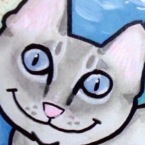 480x480 Cartoon Cat Painting Spungdesign - Cartoon Cat Painting