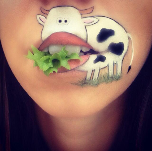 605x603 Lips Turned Into Playful Cartoon Character By Laura Jenkinson - Cartoon Characters Painting
