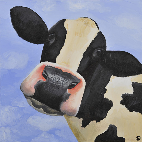 499x500 Daisy The Cow By Sharon Lashbrook - Cartoon Cow Painting