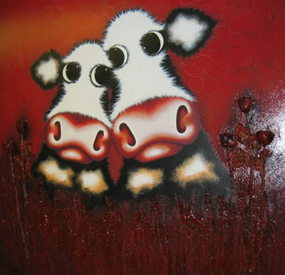 400x386 Fine Art Blog Artists - Cartoon Cow Painting