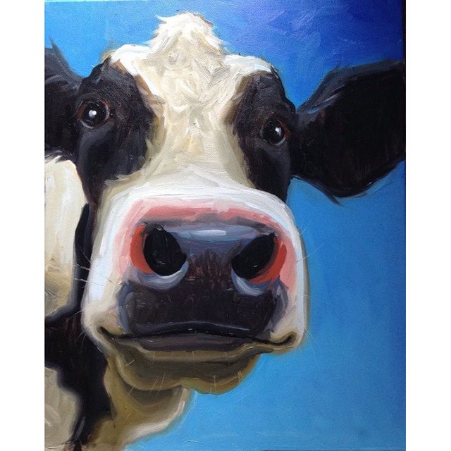 Cartoon Cow Painting at PaintingValley.com | Explore collection of ...