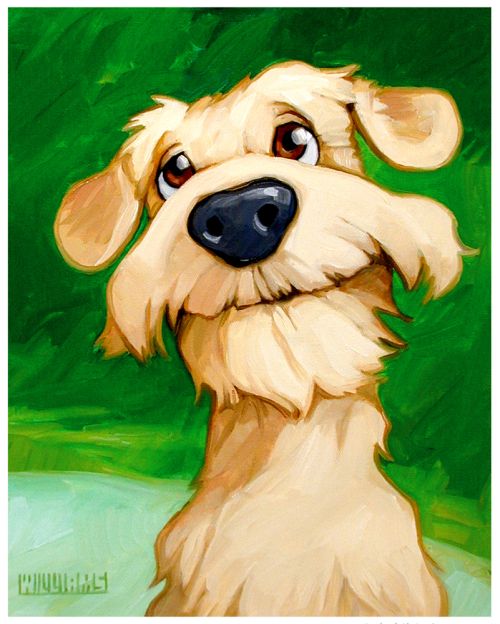 500x624 Lou By Georg Williams Retro - Cartoon Dog Painting