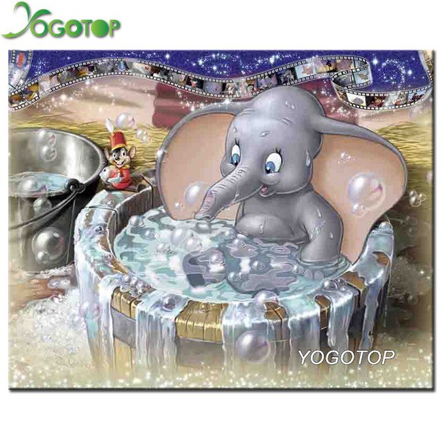640x640 Yogotop Needlework Diy 5d Diamond Painting Cross Stitch Kits - Cartoon Elephant Painting