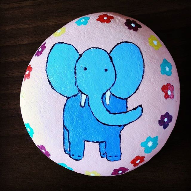 640x640 Paintedstones - Cartoon Elephant Painting