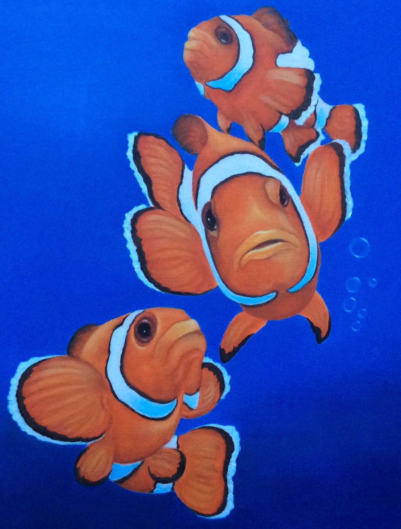 1396x1841 Clown Fish Painting - Cartoon Fish Painting