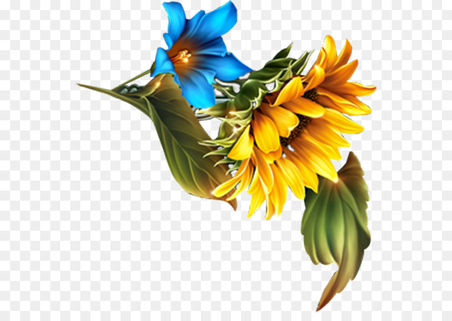 900x640 Floral Design Common Sunflower Cartoon - Cartoon Flower Painting
