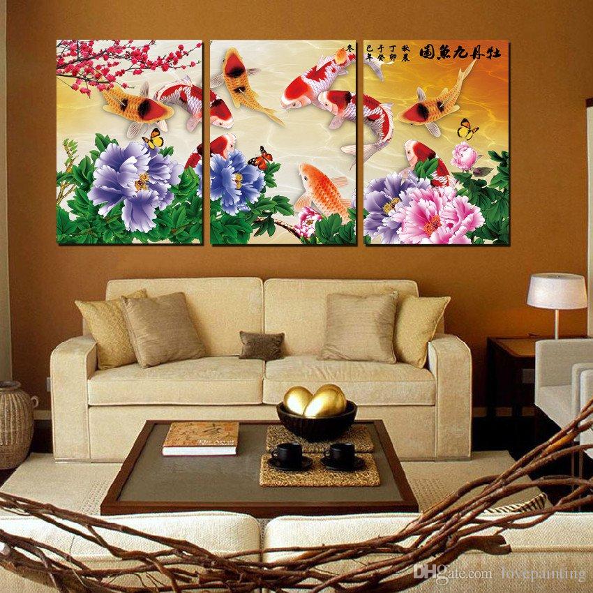 850x850 2018 Home Decoration Paint On Canvas Prints Fish Cartoon Flower - Cartoon Flower Painting