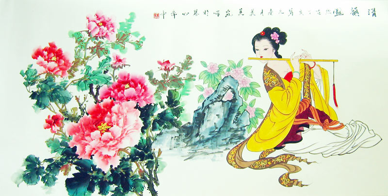 800x405 Peony And Beauty - Cartoon Flower Painting