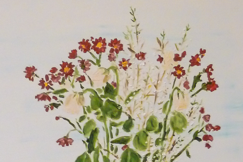 1000x669 Red After The Paris Shootings - Cartoon Flower Painting