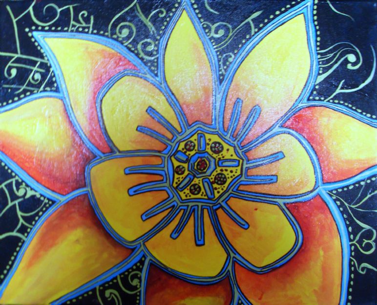 772x625 Artist - Cartoon Flower Painting