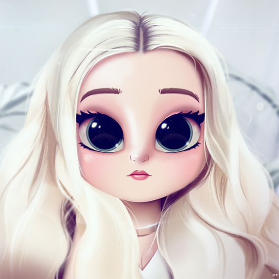 564x564 Cartoon, Portrait, Digital Art, Digital Drawing, Digital Painting - Cartoon Girl Painting