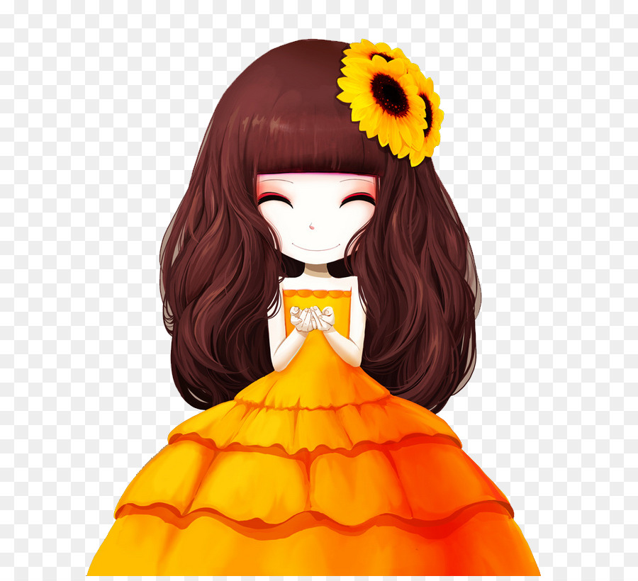 900x820 Drawing Flower Girl Painting Illustration - Cartoon Girl Painting