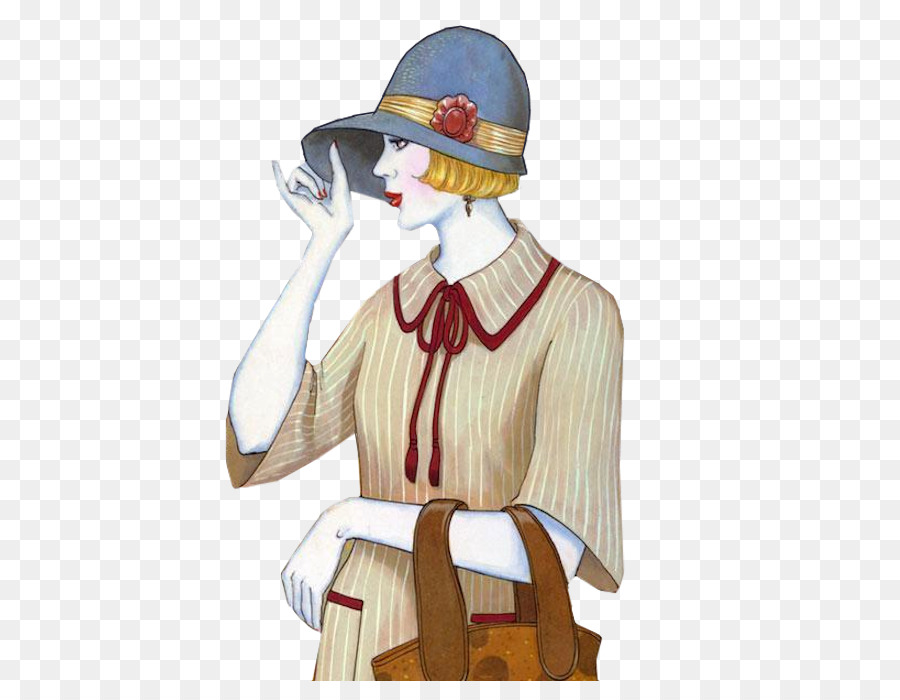 900x700 Paris 1920s Art Deco Painting Style - Cartoon Girl Painting