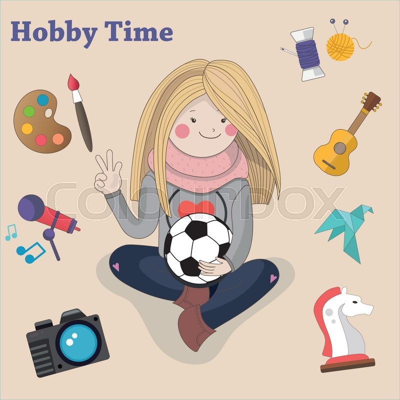 800x800 Beautiful Girl With A Different Hobby. Origami Paper, Football - Cartoon Girl Painting