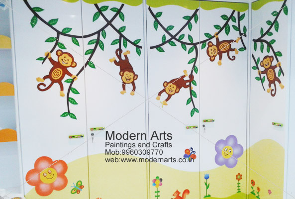 593x400 Painting Artist In Mumbai, Children Bedroom Wall Painting Artist - Cartoon Images Painting