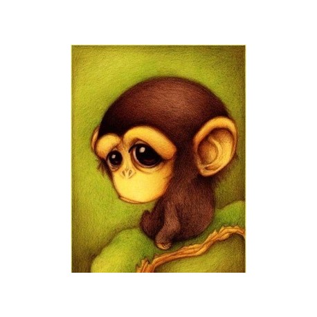 458x458 Diamond Painting Monkey Az 358 Size 25x30 - Cartoon Monkey Painting