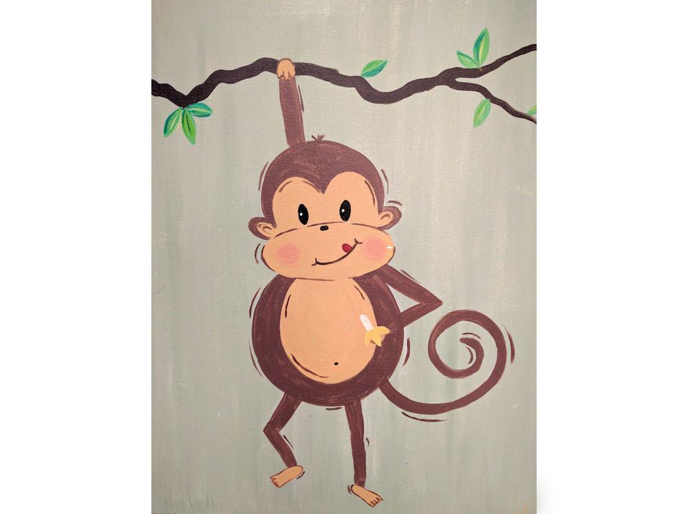 1000x748 Max The Monkey - Cartoon Monkey Painting