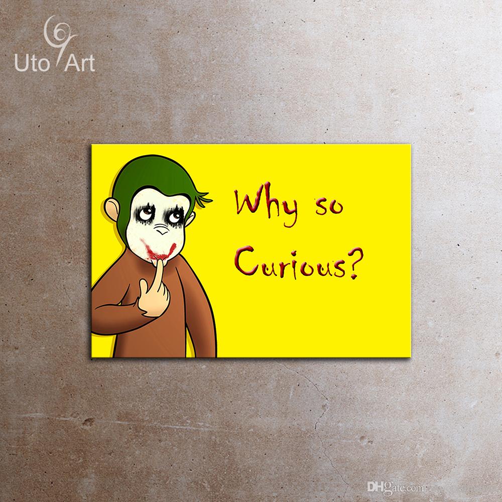 1000x1000 2018 Modern Wall Art Picture Funny Cartoon Canvas Painting Monkey - Cartoon Monkey Painting