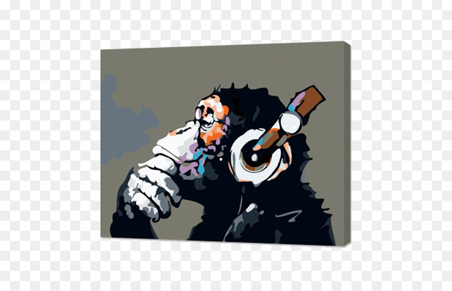 900x580 Paint By Number Painting Monkey Art - Cartoon Monkey Painting