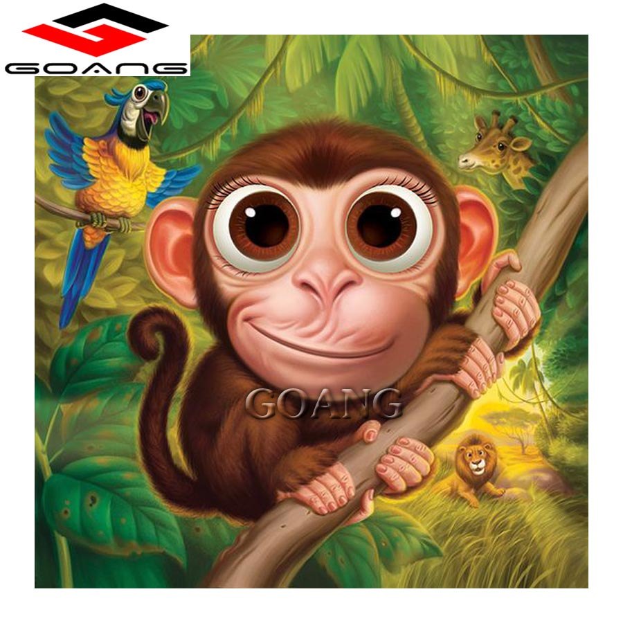 900x900 Full Diamond Embroidery 5d Diy Diamond Painting Cross Stitch - Cartoon Monkey Painting