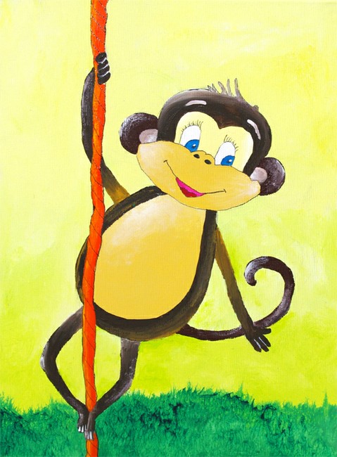 Cartoon Monkey Painting at PaintingValley.com | Explore collection of ...